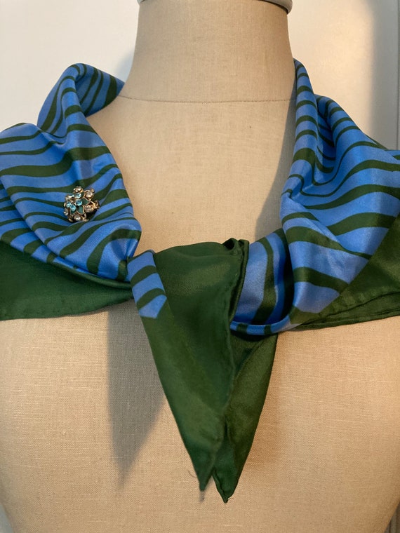 vintage 1960s scarf green Gem