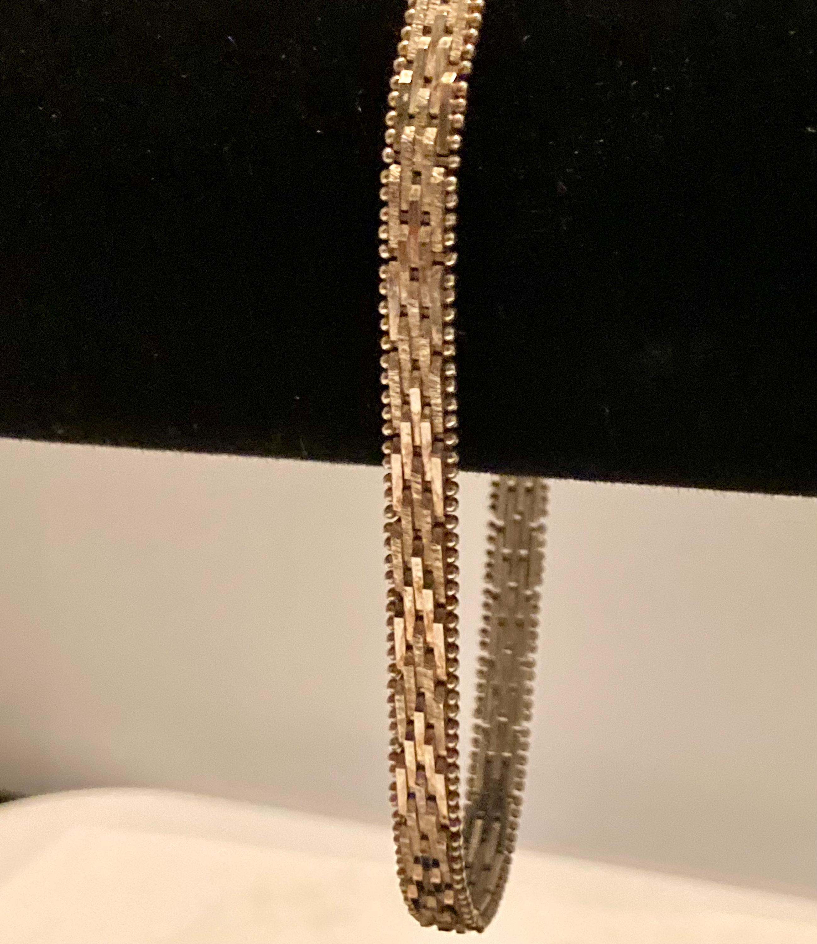 Vintage 1980s Italian 925 Sterling Silver Flat Woven Bracelet - Etsy