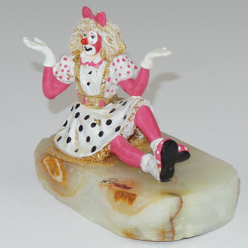 1999 Adorable Lara Ron Lee Clown Figurine Rare & Beautiful Clown Figurine Girl Clown Statue Fun Gift Idea image 4