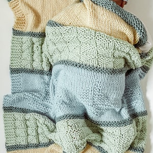 Sleepy Time Sailboats Knit Baby Blanket Pattern | Nautical Theme Knit Baby Blanket Pattern | Sailboat Theme Baby Blanket Pattern