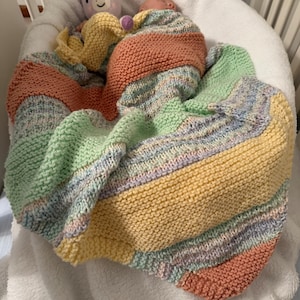 Hugs &#39;N Kisses Baby Blanket Knitting Pattern | beginner level | easy | square | knit stitches only