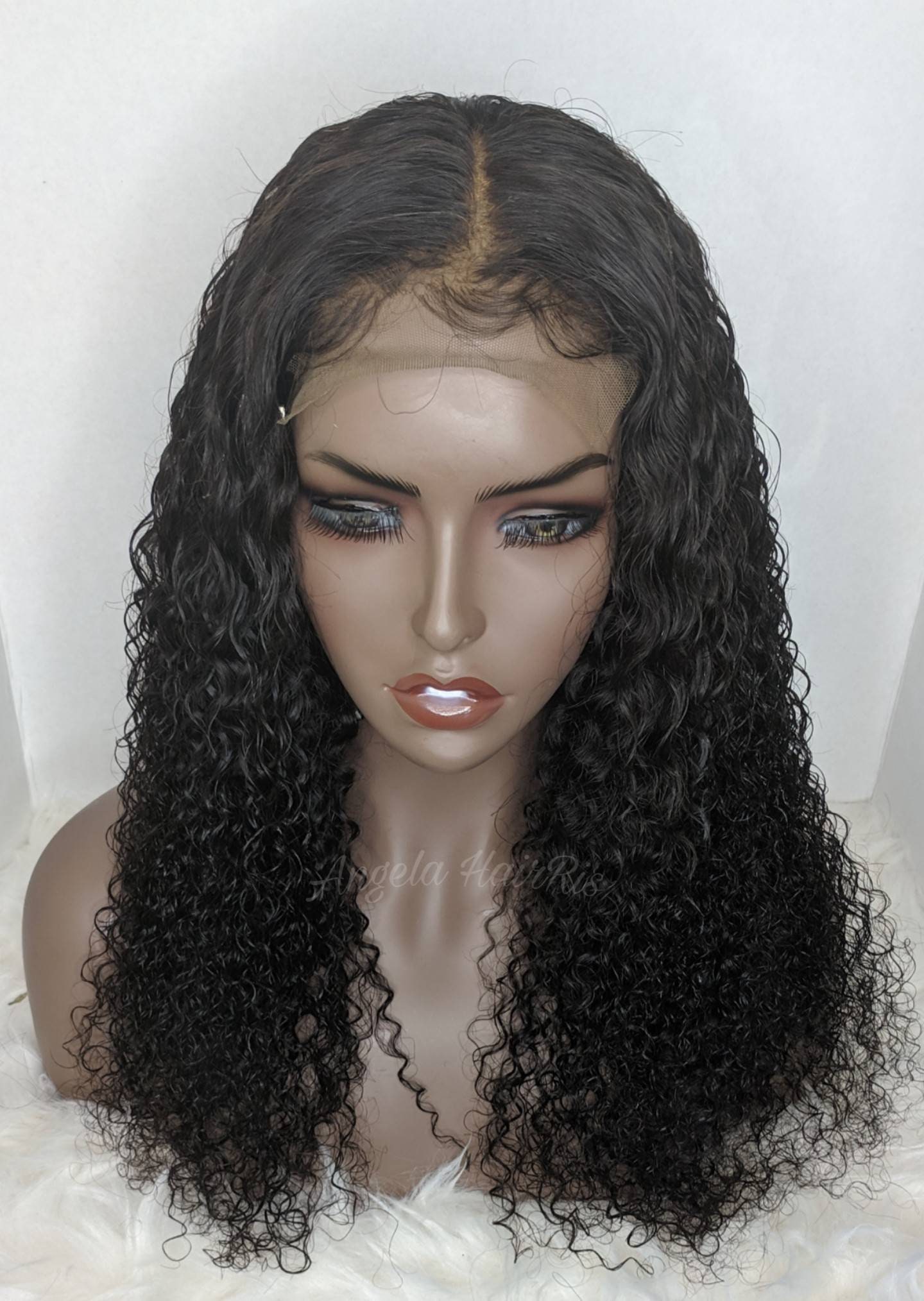 Lola Glueless Wig 22 pulgadas rizada rizada peluca de pelo