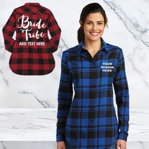 CUSTOM Womens Flannel / Womans clothing / Plaid / embroidered Flannel / flannels / casual clothing / camping /  ladies flannel / plaid shirt