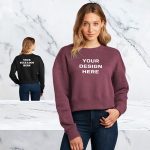 Custom Women’s Weight Fleece Cropped Crew / Custom Cropped Crew / Gym Sweatshirt / Custom Sport Sweatshirt / Ladies Custom / Teen Sweatshirt