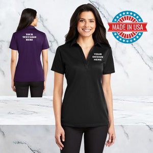 Custom Ladies Silk Touch™ Performance Polo/ Custom DTF print Shirt / Embroidered Shirt / business dress Shirt / printed dtf Short Sleeve