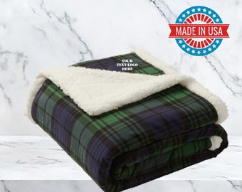 Custom Flannel Sherpa Blanket/ Custom Embroidered Blanket / Custom Gift / Embroidered Designs / Monogram Blanket / Birthday gift / Gifts