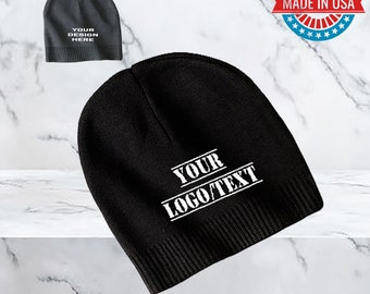 Custom 100% Cotton Beanie / skull cap / beanie / embroidered hat / unisex hats / Wholesale / Business Beanie/ Personalized Embroidery