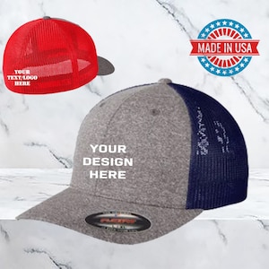 Custom Flexfit / Personalized Embroidery / Custom Hat / Birthday Gift / Father's Day Gift/ Personalized Hat / Custom Cap / Flexfit Melange