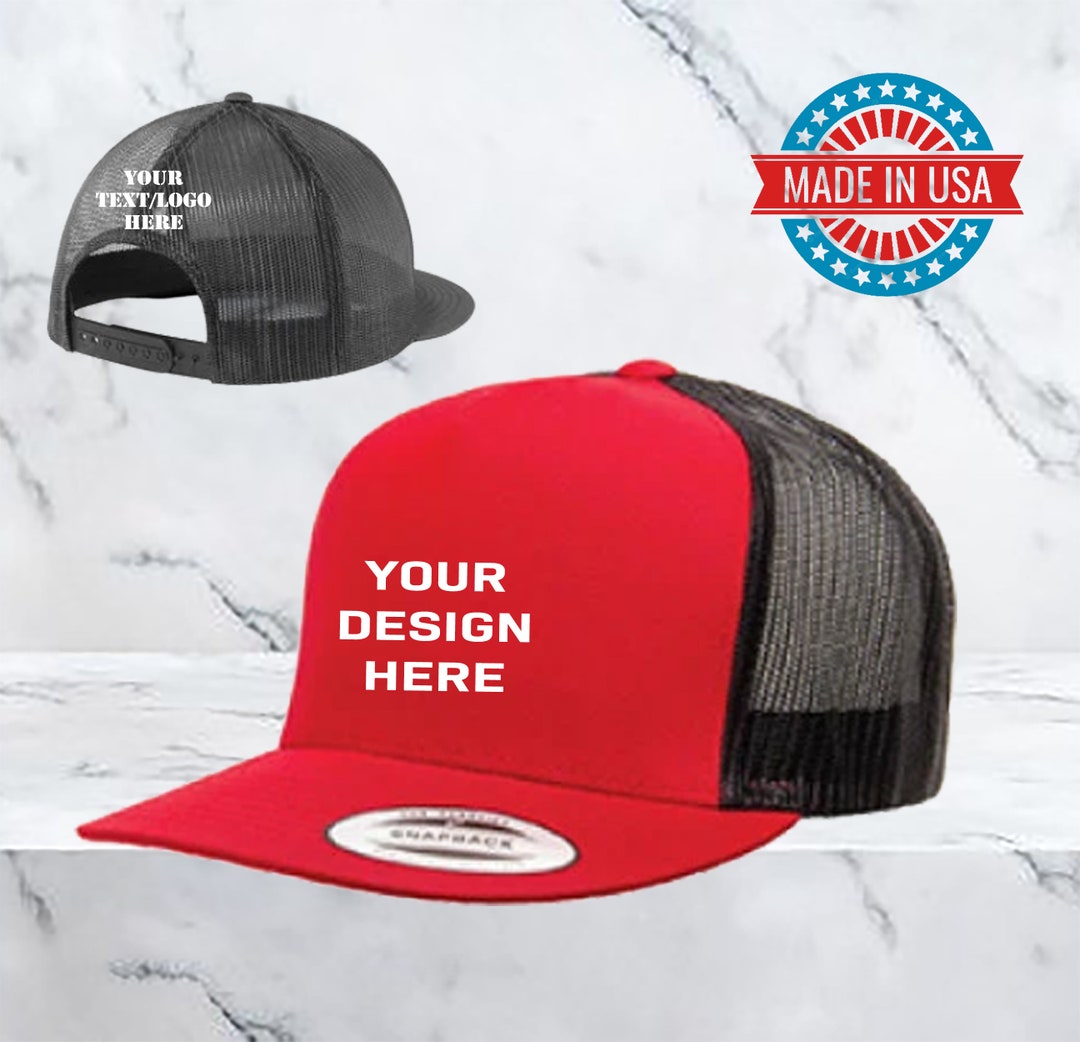 Custom Trucker Snapback / Flatbill Trucker Hat / Personalized Trucker ...