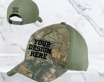 Custom hat / Camouflage Cap with Air Mesh Back / Custom Camo Hat / Camo Cap / Hunting Hat / Fishing Hat / Custom Men Hat / Father's Day Gift