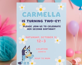 Bluey Birthday Party Editable Invitation | Instant Download