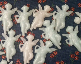 24 Vintage Cupids, Mint & White Cupids, St. Valentine&#39;s,Jade Bridal Shower Decorations,Table Decor, Unique Party Favor, Cupcake Decoration