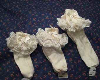 Baby Shower Gift Baby Headband,Christening Pageant Blessing Day Wear Baptism white crown flowers lace pearls Sunday Best Halo