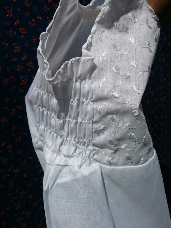 Girls White Cotton Slip, Vintage Petticoat Slip, … - image 6