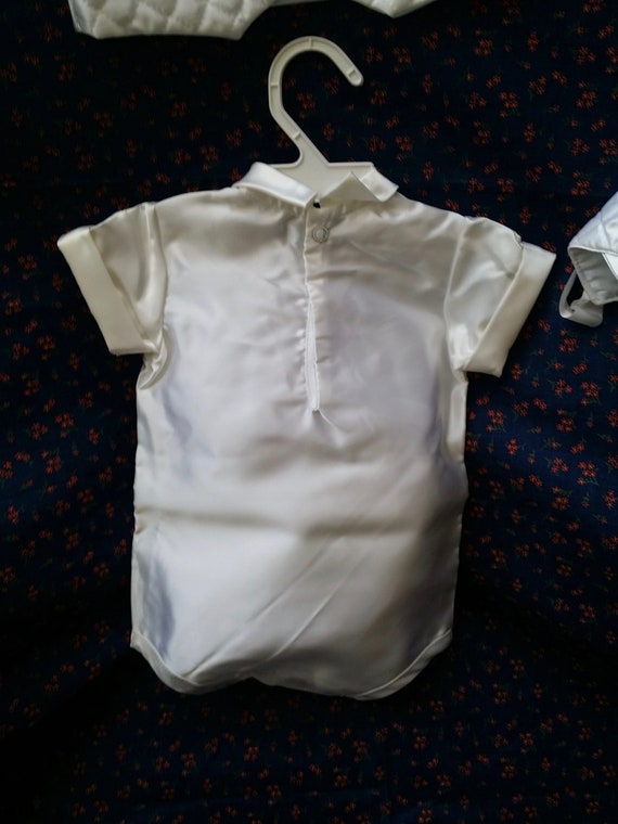 Vintage Madonna Boy's Christening Romper w Diamon… - image 9