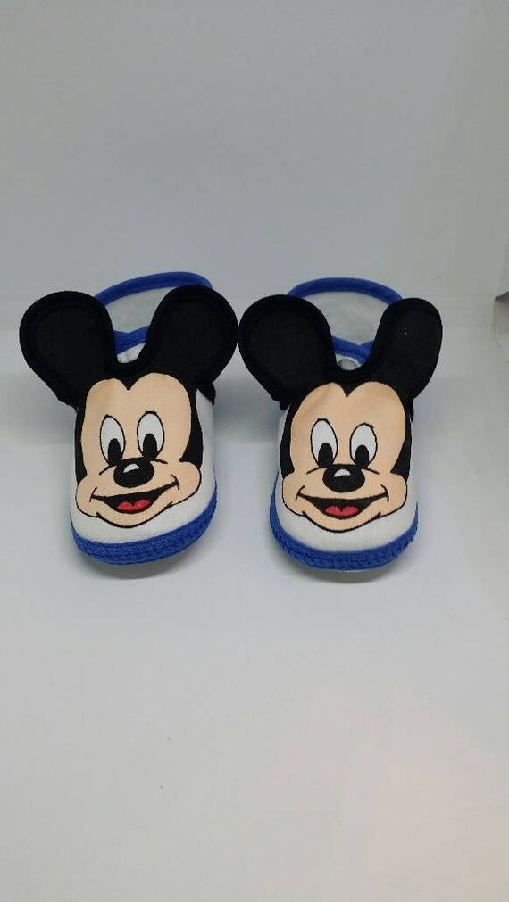 Disney Babies Mickey Mouse Crib Shoes Size 2, Vin… - image 1