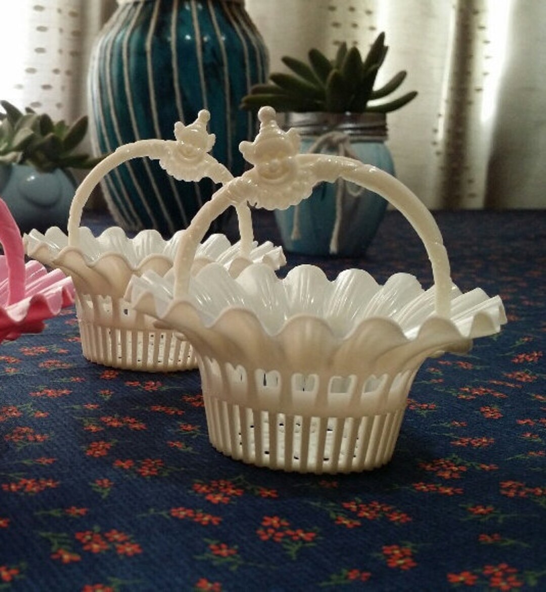 12 Vintage White Clown Basket Party Favors,baby Shower Decorations