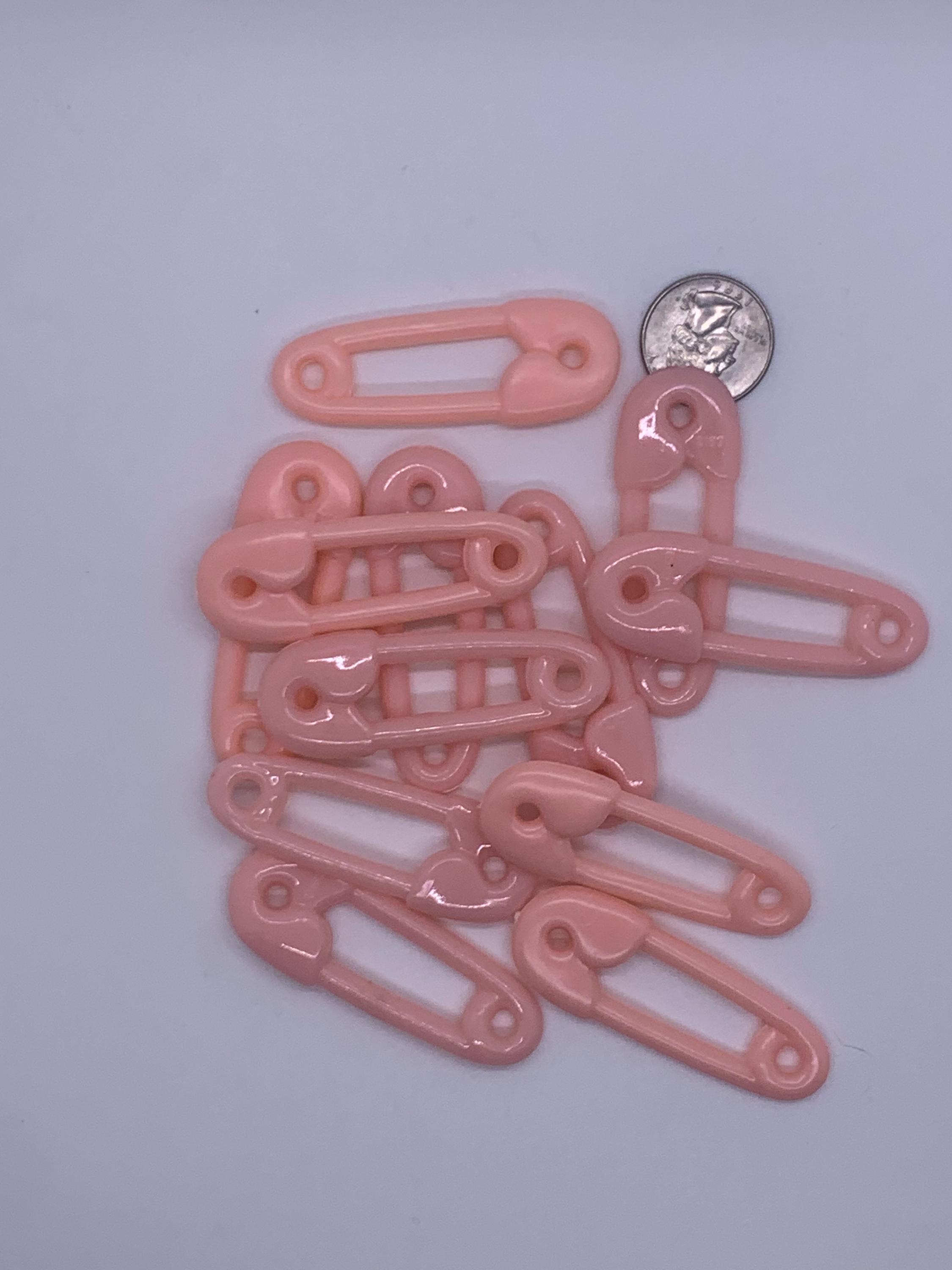 12 Pink Plastic Safety Pins Craft Supply, 2”,baby Shower
