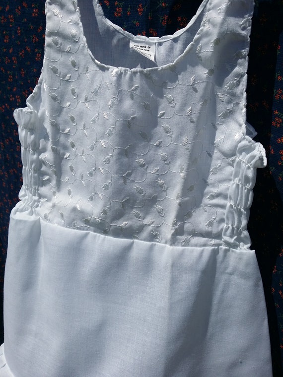 Girls White Cotton Slip, Vintage Petticoat Slip, … - image 8