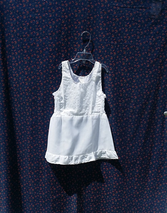 Girls White Cotton Slip, Vintage Petticoat Slip, … - image 3