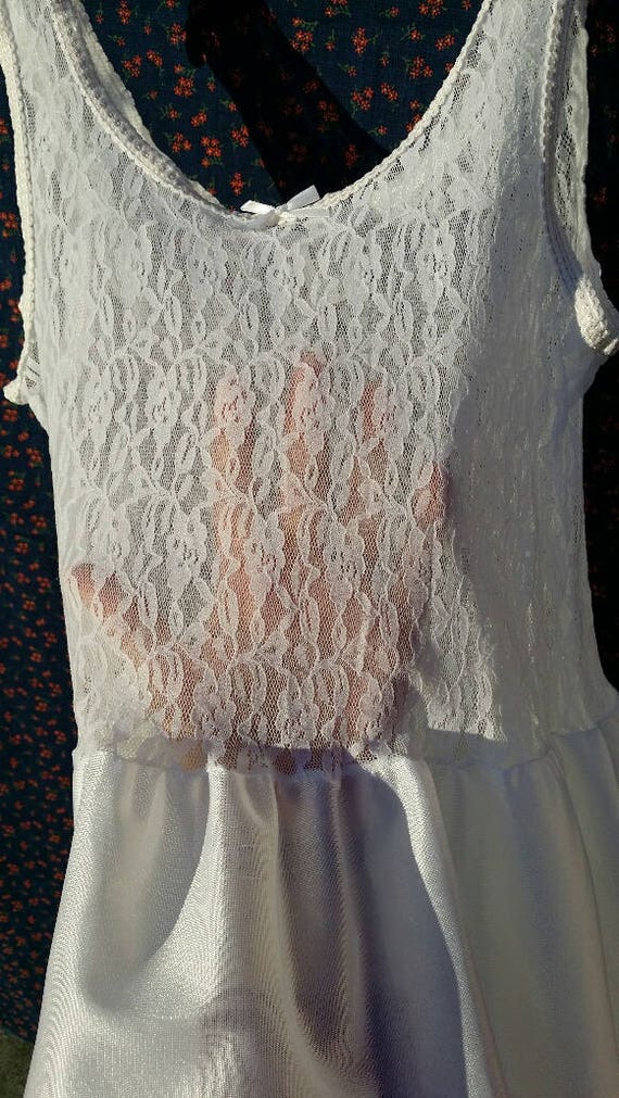 Lace R Girls Girls Lace & Nylon Slip with Pink Flower, Girls White… - Gem