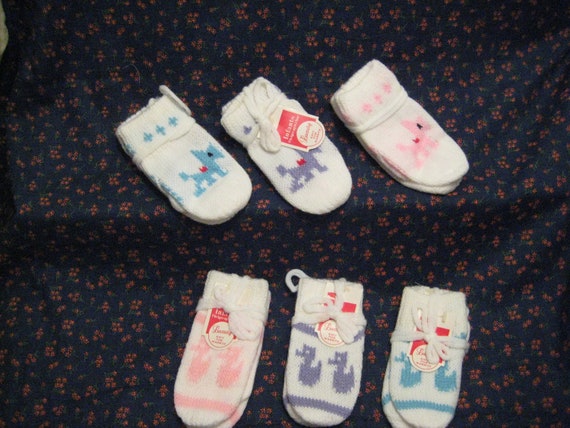 Vintage Infant Mittens Vintage Baby Gloves Vintage 90s Wear