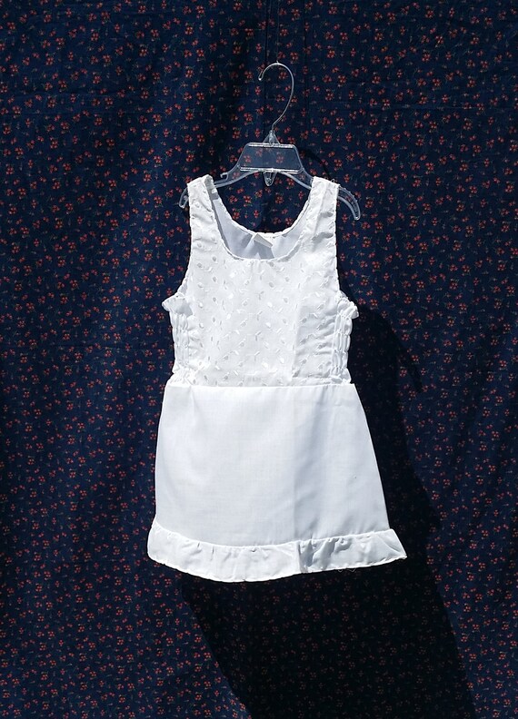 Girls White Cotton Slip, Vintage Petticoat Slip, … - image 7