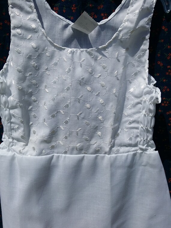 Girls White Cotton Slip, Vintage Petticoat Slip, … - image 5