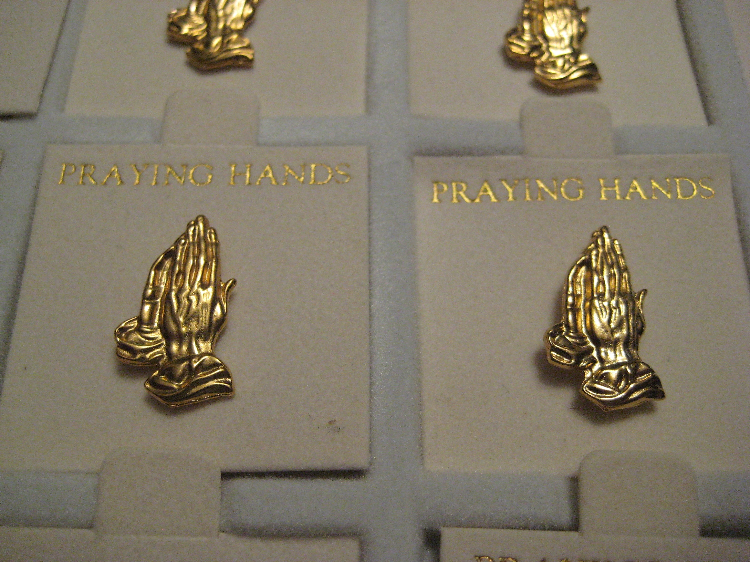 Vintage Small Praying Hands Pin, Gold Tone Pins, Healing Gift ...