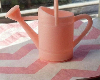 12 Retro Mini Gardening Water Can, Pink Watering Can,Baby Shower Decorations,Table Decor,Unique Favor, Cake Toppers,Mini Flower Garden,Peach