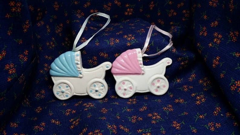 6 x Large Blue Pram//Pushchair Charms Christening Favours Baby Shower Gift