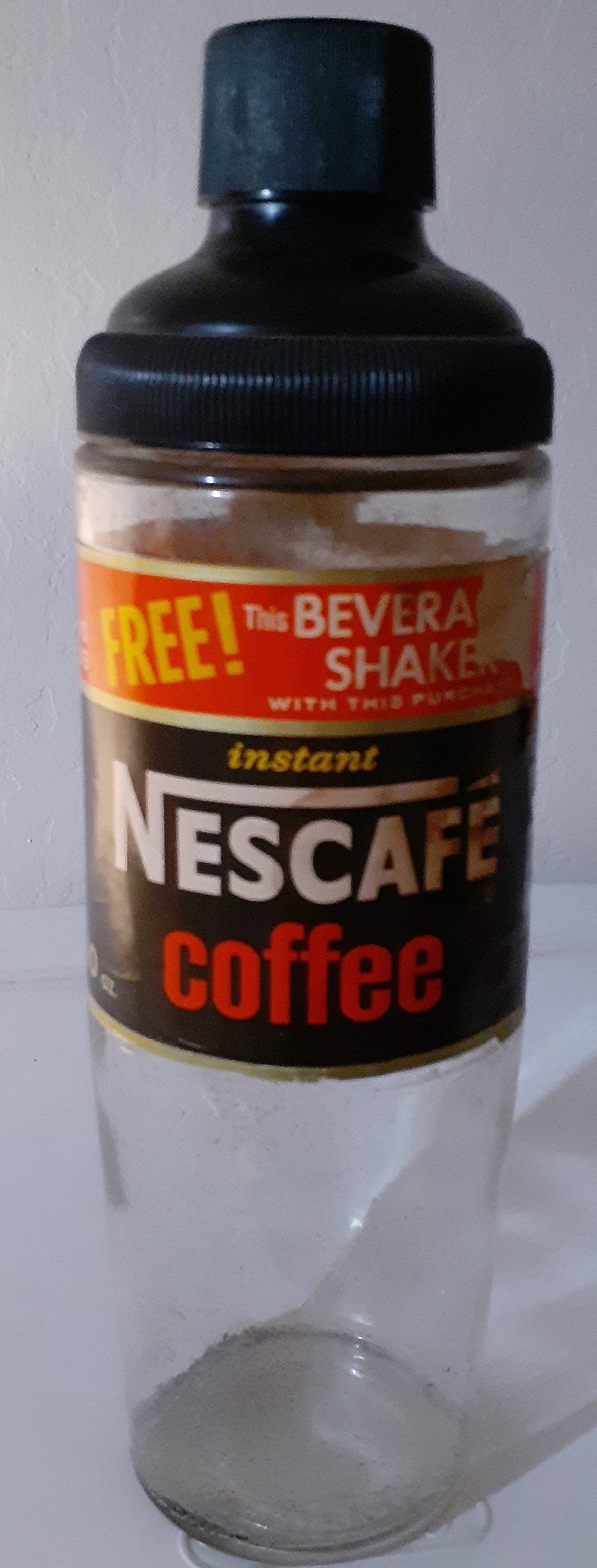 Vintage Instant Coffee Jar, Nescafe, Promotional Item, Free Shaker Top
