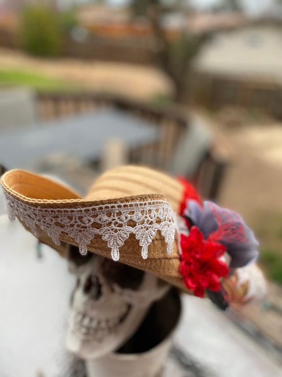 Pirate Hat custom made Pirate Hat - Custom Made Adult Woman, Tan, Black, Gray, Red  main image 4