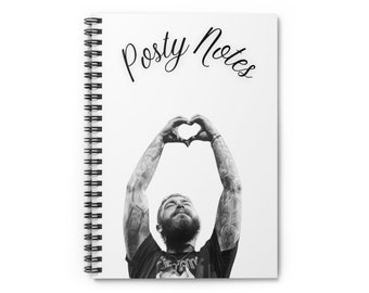 Post Malone Notebook Posty Notes Gift for Friend Music Lover Post Malone Merch Spiral Notebook - Ruled Line