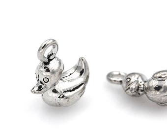 Ten 5236 Pewter Duck Charms 10