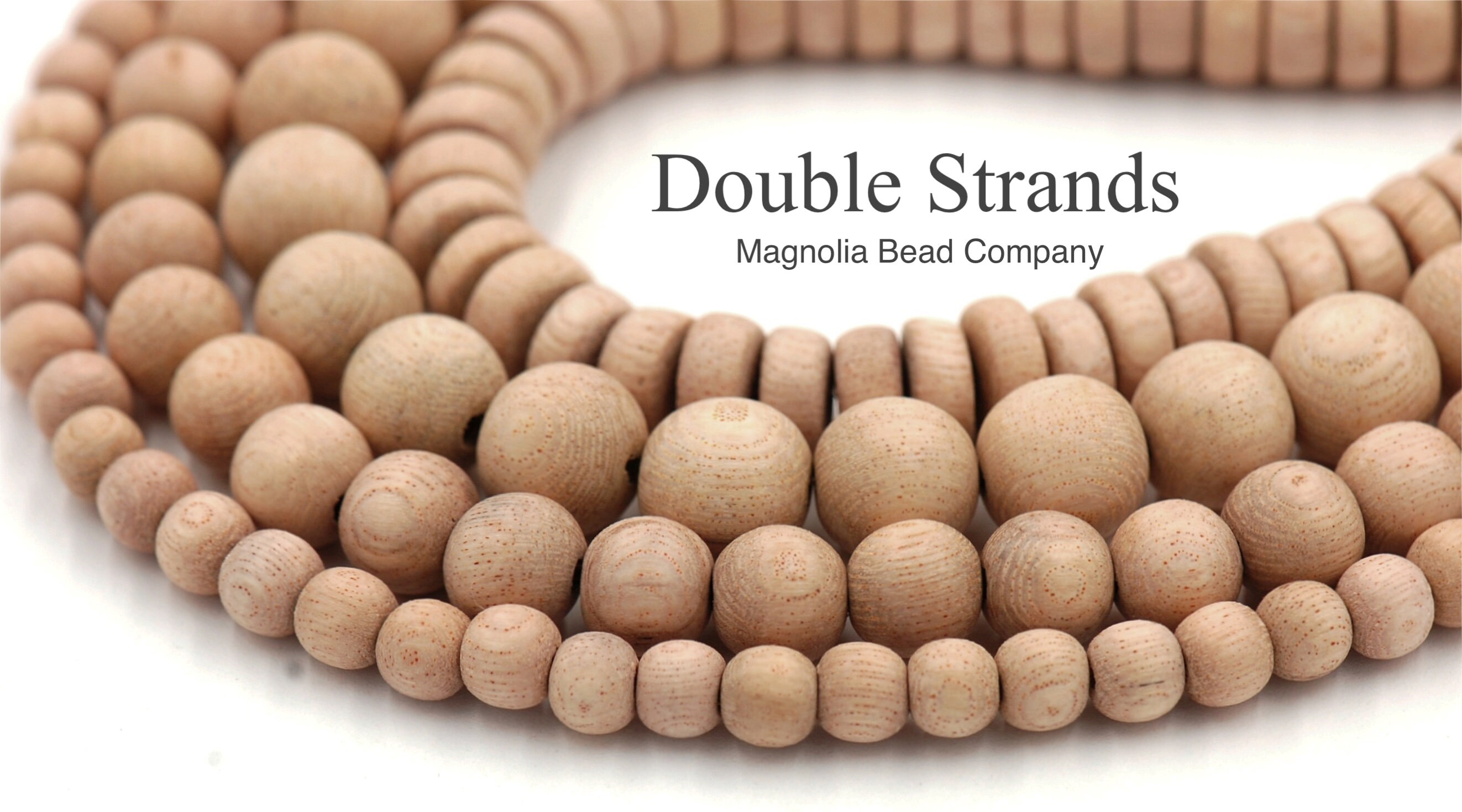 TWO STRANDS Unfinished Rosewood Double Strands Raw Unwaxed 6mm