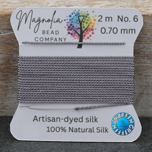 Twilight Mist Hand‑Dyed Griffin Silk Cord – Thread for Knotting, Jewelry Making, Pendant Stringing