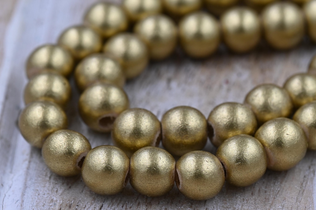 Old Rold Gold 8mm Old World Gold Wood Beads, 16 Inch Strand - Etsy