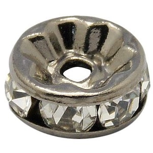 Gunmetal Rhinestone Rondelle Spacer Beads,4mm, 6mm, 8mm, 10mm