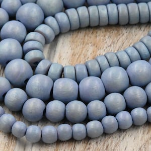 DOS HILOS, Lavado Gris Montaña Azul Madera Redonda 6 mm 8 mm 10 mm 12 mm 8 x 5 mm Rondelle