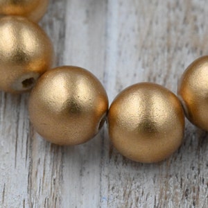 TWO STRANDS Metallic Gold Wood Beads 6mm, 8mm, 10mm, 12mm, 16mm, 20mm Round, 8mm Rondelle and Bicone image 10