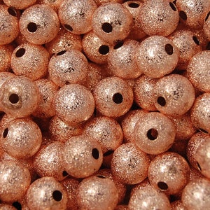 50 beads, 8mm Rose Gold Semi Stardust Spacer beads