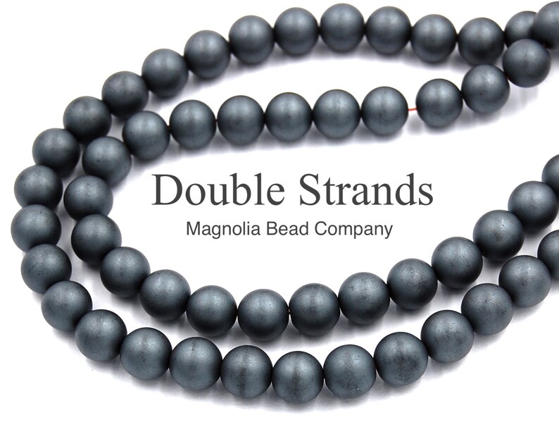 Two 15.5 strands Hematite Beads Matte 4mm
