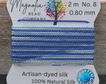 Blue Ash – Griffin Silk Cord – Griffin Silk Cord – Hand-Dyed Thread for Knotting, Jewelry Making