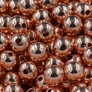 100% reine Kupfer runde Perlen, 1,5 mm, 2 mm 3 mm 4 mm 5 mm 6 mm 8 mm 9,5 mm Bild 2