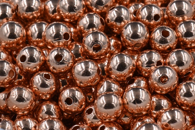 100% reine Kupfer runde Perlen, 1,5 mm, 2 mm 3 mm 4 mm 5 mm 6 mm 8 mm 9,5 mm Bild 2