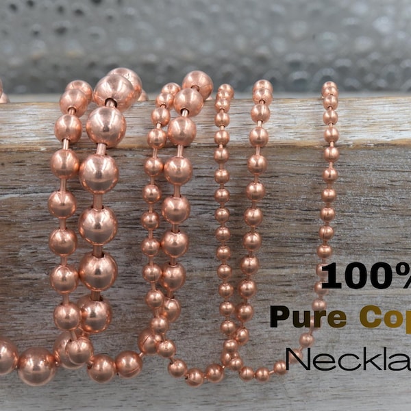 Halskette aus 100 % reinem Kupfer • Hergestellt in den USA • Heilender Kupferschmuck