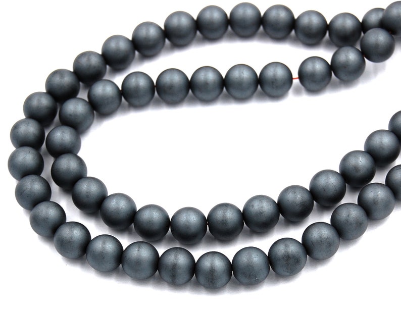 Two 15.5 strands Hematite Beads Matte 4mm