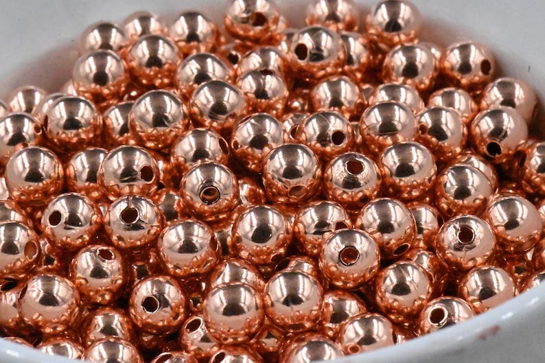 100% reine Kupfer runde Perlen, 1,5 mm, 2 mm 3 mm 4 mm 5 mm 6 mm 8 mm 9,5 mm Bild 5