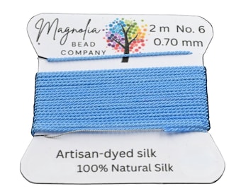 Baby Blue Griffin Silk Cord – Hand-Dyed Thread for Knotting, Jewelry Making, Pendant Stringing